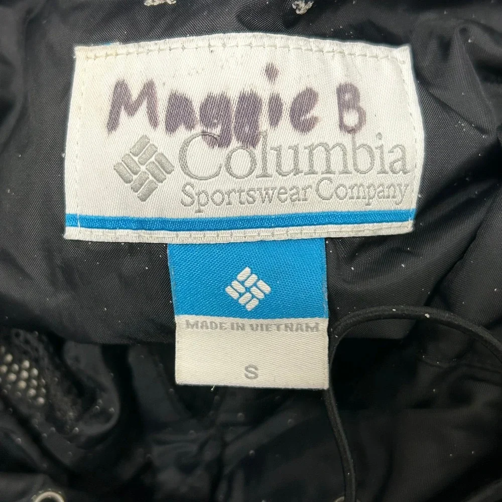 Columbia Rain Jacket Womens Size S Black Hooded Lightweight Windbreaker Outdoor